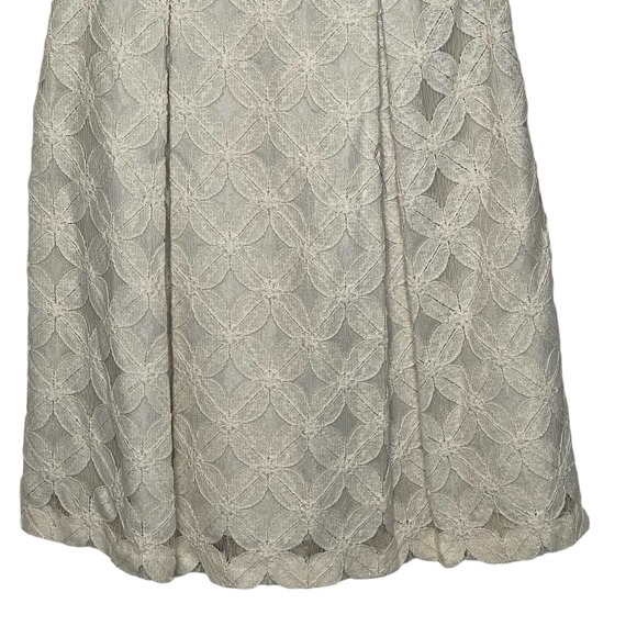 Daniel Cremieux Floral Lace Sleeveless Pleated‎ Cocktail Dress 2 Women Cream NWT - Picture 3 of 8